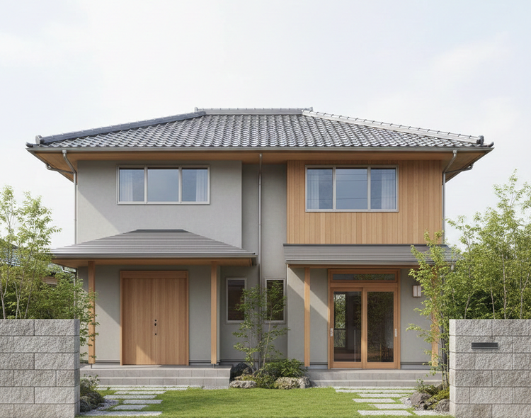 Mẫu thiết kế nhà mái Nhật 2 tầng 2 sảnh đẹp, rộng rãi, tiện nghi