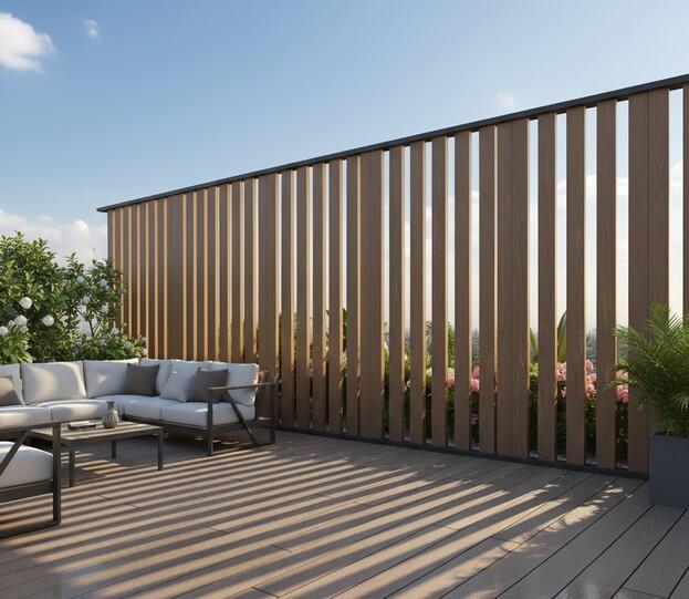 Tấm vách ngăn ngoài trời chịu nước bằng nhựa gỗ sang trọng