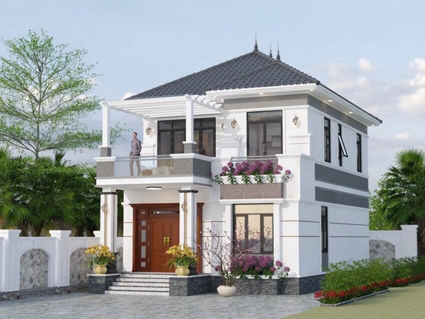 Mẫu nhà 2 tầng nông thôn 500 triệu kiểu nhà vườn hài hòa cảnh quan