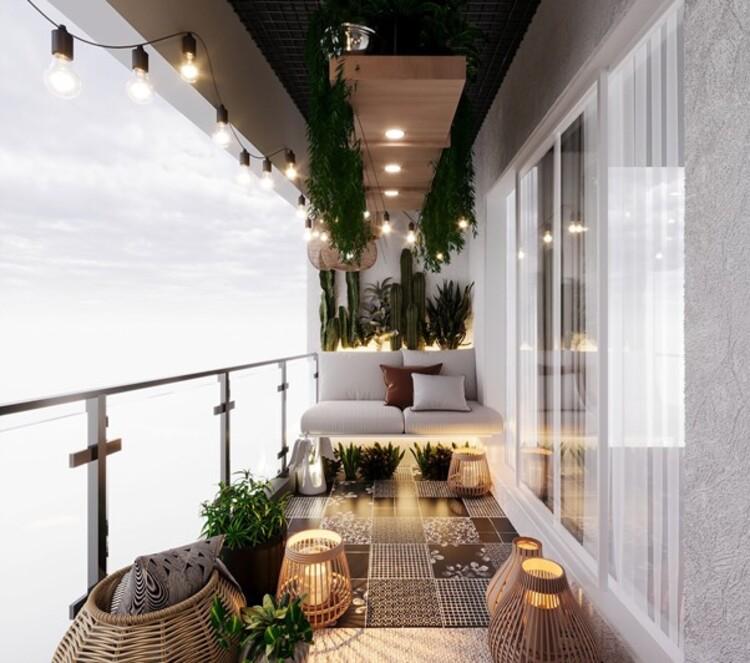 Bố trí hệ thống ánh sáng hợp lý khi cải tạo ban công chung cư