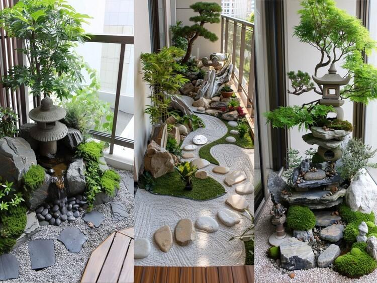 Cải tạo ban công chung cư với tiểu cảnh nhỏ đầy xanh mát