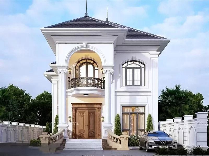 Mẫu nhà 2 tầng chữ L 100m2 kiểu biệt thự tân cổ điển 2 tầng 1 tỷ toát lên vẻ đẹp nguy nga, tráng lệ