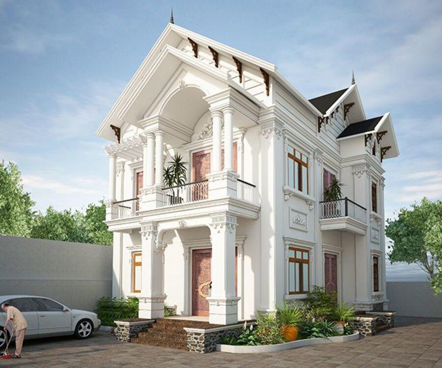 Chi phí xây dựng biệt thự tân cổ điển 2 tầng 1 tỷ được phân chia khoa học