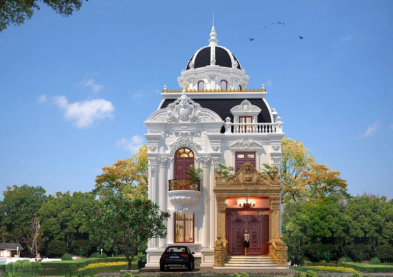 Mẫu biệt thự tân cổ điển 2 tầng 1 tỷ mái vòm đề cao tính thẩm mỹ và công năng