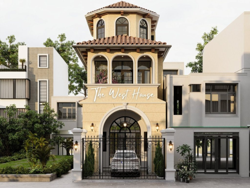 Mẫu biệt thự tân cổ điển 2 tầng 1 tỷ phong cách Địa Trung Hải được bố trí hợp lý, tiện nghi 