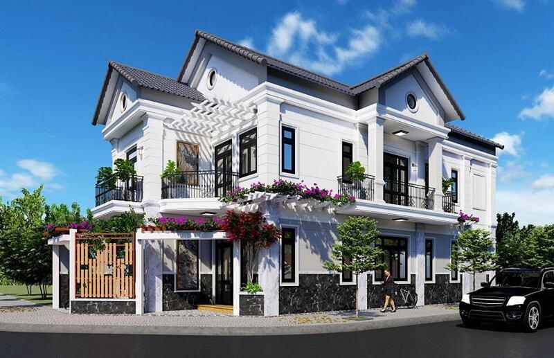Mẫu biệt thự tân cổ điển 2 tầng 1 tỷ mái Thái được nhiều người yêu thích hiện nay