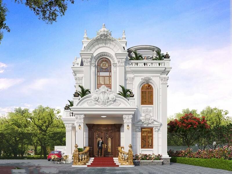 Thiết kế biệt thự tân cổ điển 2 tầng 1 tỷ với mái Mansard toát lên vẻ đẹp sang trọng, tinh tế