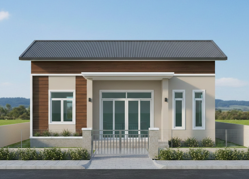 Chi phí thiết kế và thi công mẫu nhà cấp 4 đẹp 5x20 mái tôn trọn gói khoảng 925 triệu đồng