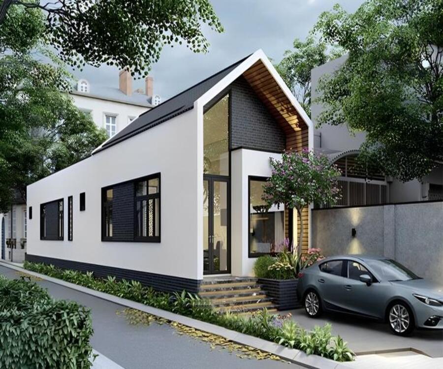 Mẫu xây nhà cấp 4 diện tích 5x20 đẹp