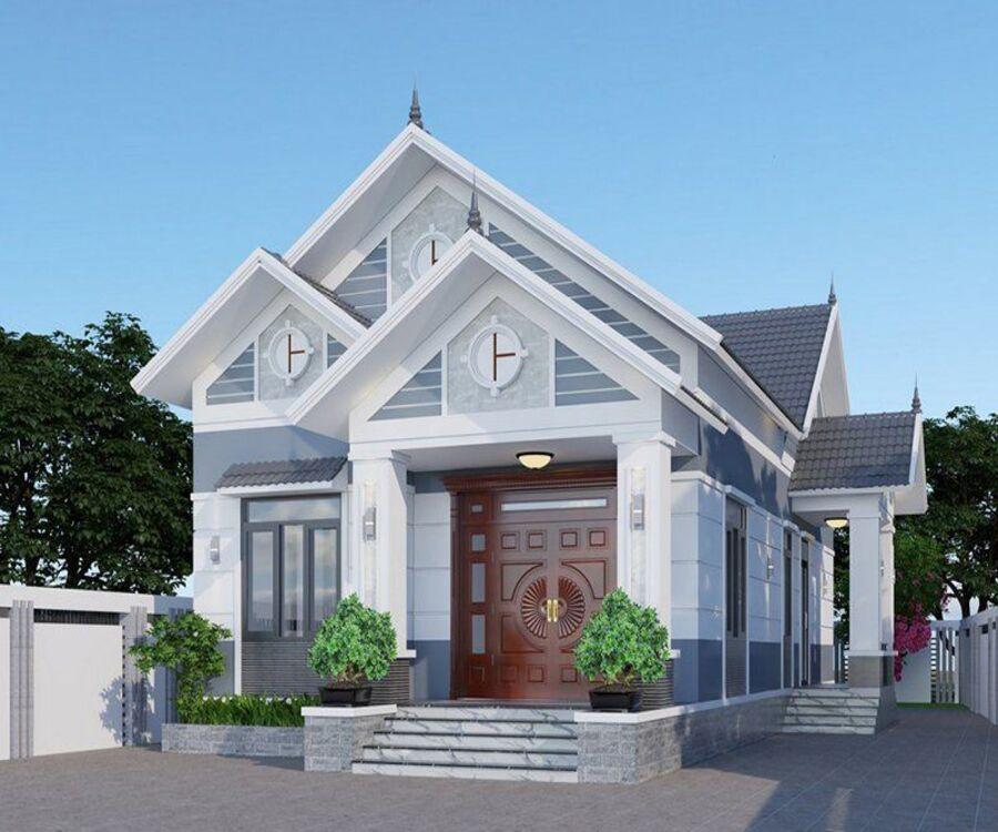 Mẫu xây nhà cấp 4 trọn gọi 200 triệu mái Thái