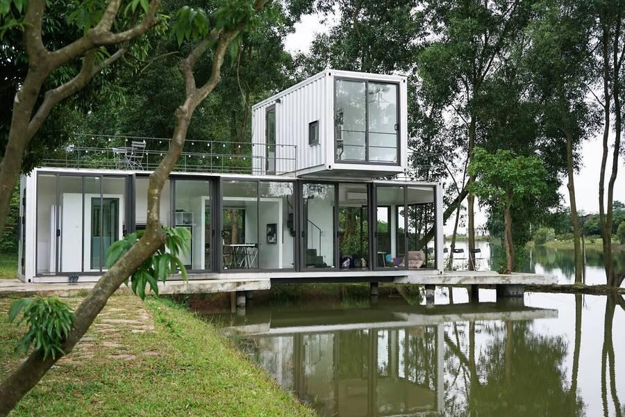 Mẫu nhà container 2 tầng đẹp, thoáng đãng