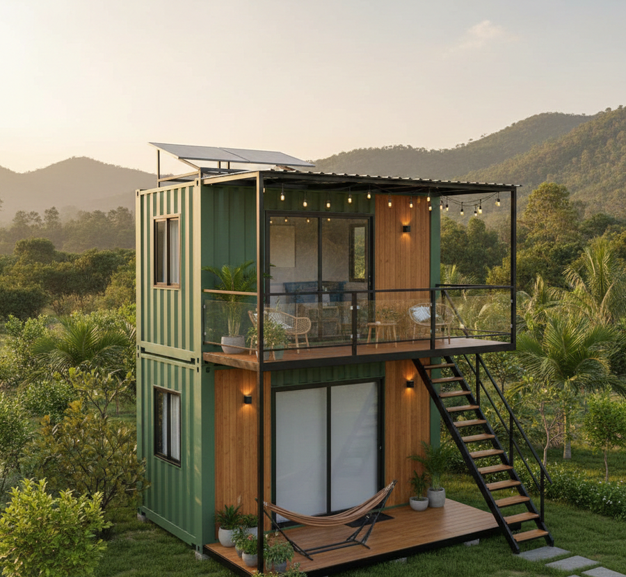 Mẫu nhà container 30 triệu 2 tầng hiện đại, tối ưu không gian