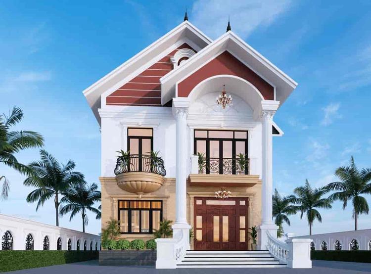 Mẫu nhà mái Thái 2 tầng giá 800 triệu đơn giản, phối màu nhã nhặn