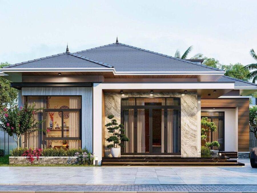 Mẫu mặt tiền nhà cấp 4 mái Nhật 3 phòng ngủ đẹp, hiện đại khiến ai cũng mê mẩn