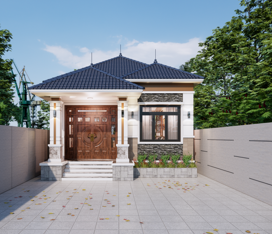 Mặt tiền nhà cấp 4 đẹp hiện đại sẽ giúp tạo điểm nhấn cho ngôi nhà