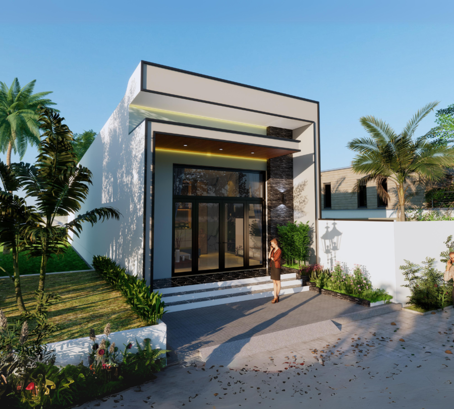 Mặt tiền nhà cấp 4 đẹp hiện đại giúp tối ưu ánh sáng và không khí cho ngôi nhà