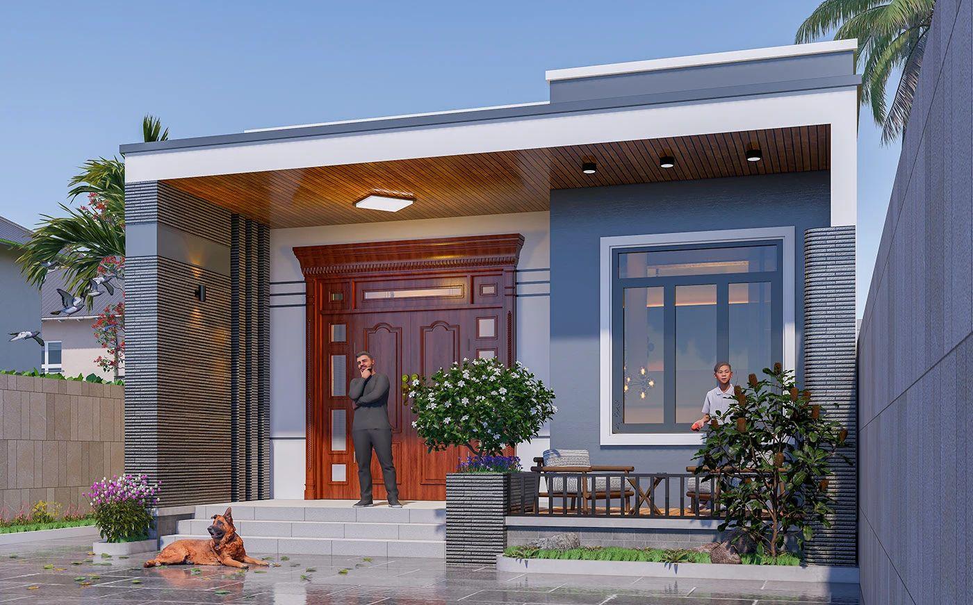 Mẫu nhà cấp 4 mái bằng giá 400 triệu tối giản không quá cầu kỳ, giúp tiết kiệm chi phí