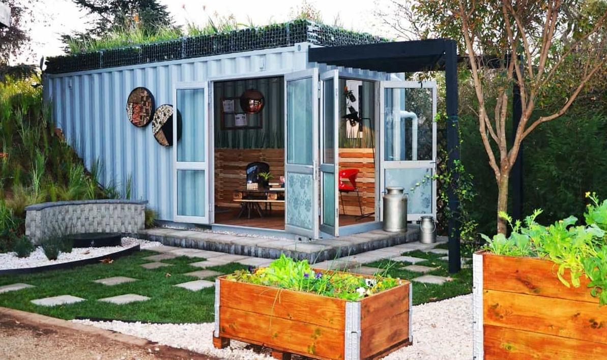 Mẫu nhà container cấp 4 đẹp giá rẻ 100 triệu có sân vườn thoáng mát, rộng rãi