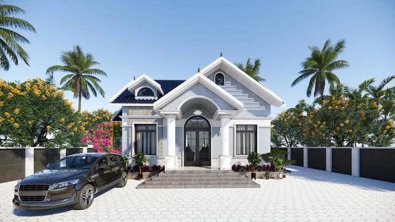 Mẫu nhà cấp 4 mái Thái 8x12m kiểu biệt thự đẹp, đẳng cấp