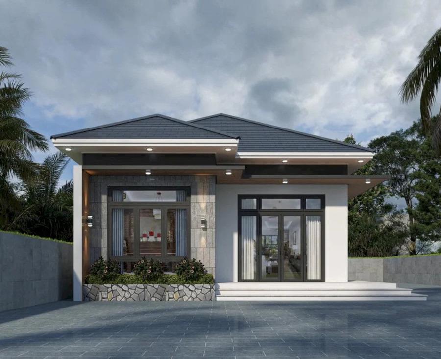 Mẫu nhà cấp 4 có 3 phòng ngủ với thiết kế đầy đủ công năng, hiện đại và sang trọng