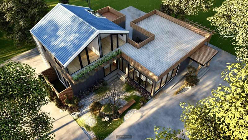 Mẫu biệt thự nhà vườn mái Thái 2 tầng đẹp, thiết kế hài hòa