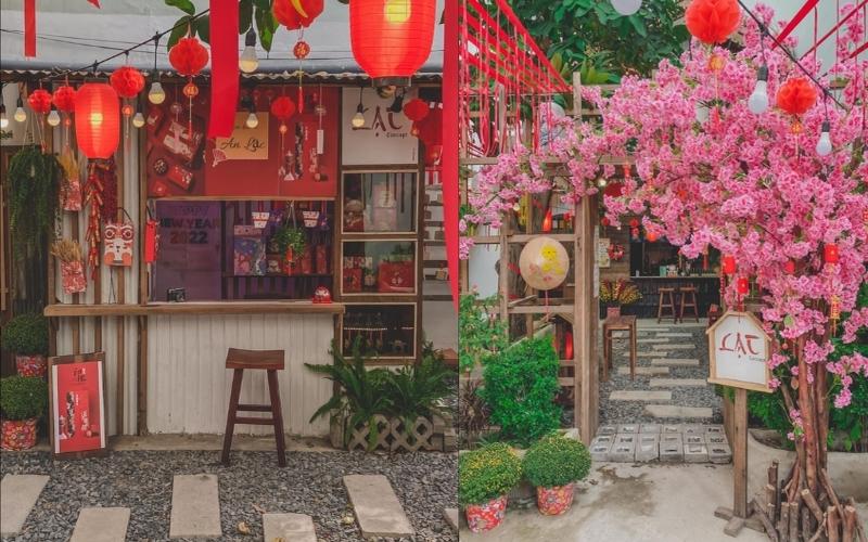 Mẫu trang trí Tết cổ truyền năm 2026 đẹp, đơn giản cho quán cà phê