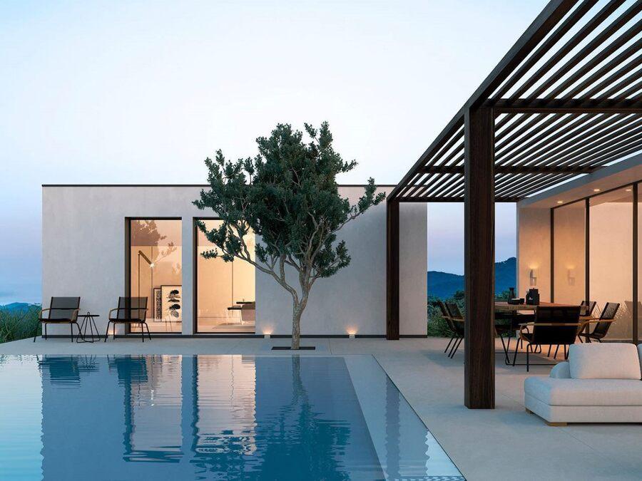 Mẫu nhà cấp 4 đẹp có hồ bơi tiện ích cao cấp