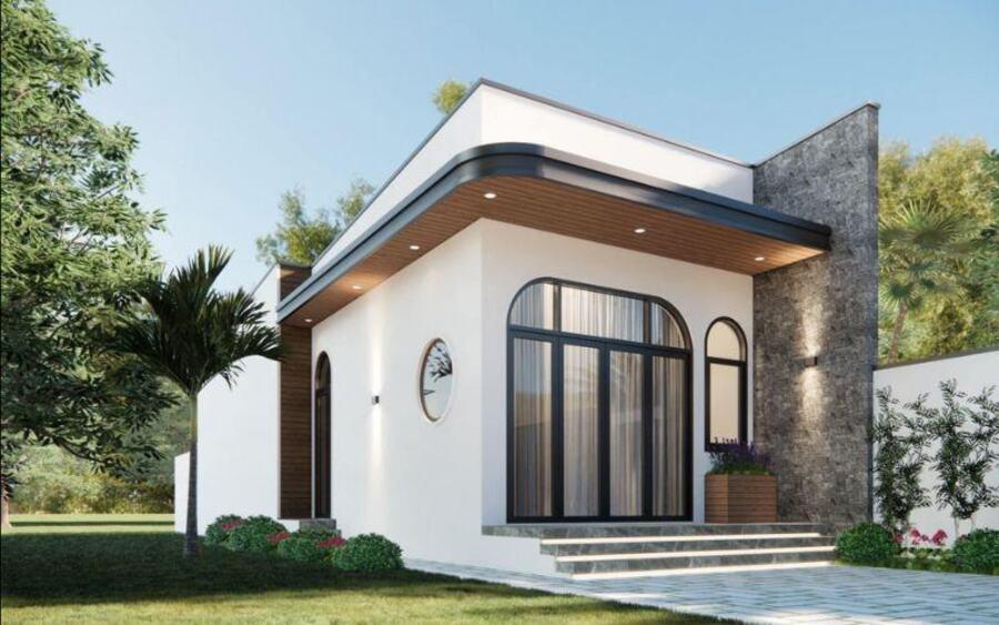 Mẫu nhà cấp 4 đẹp, đơn giản, hiện đại 