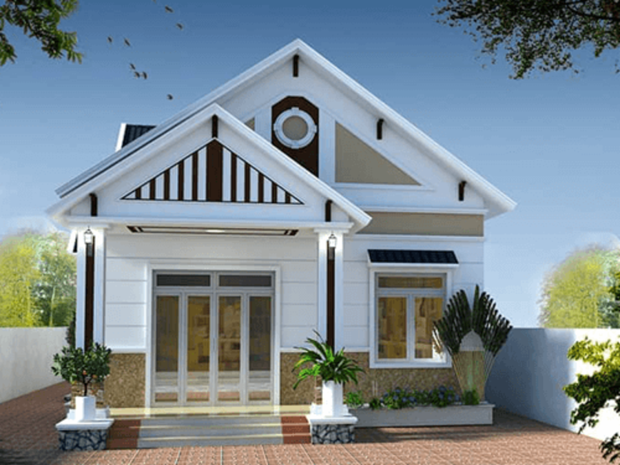 Mẫu nhà cấp 4 1 tầng đẹp đơn giản 2 phòng ngủ 