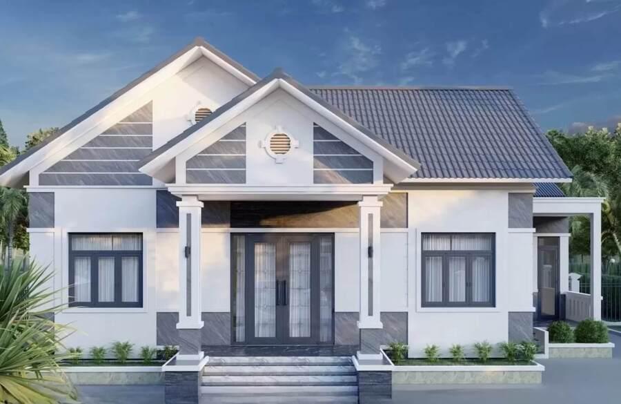 Mẫu nhà cấp 4 ngang 10m đẹp, đáp ứng nhu cầu ở lâu dài