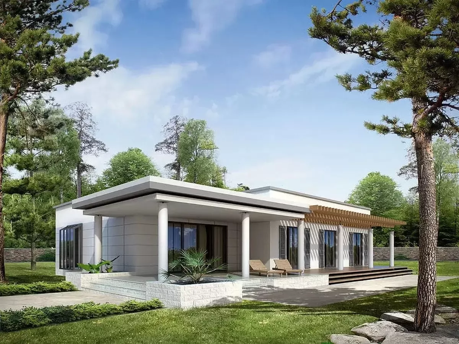 Mẫu nhà cấp 4 ngang 8m đẹp, rộng rãi, bề thế