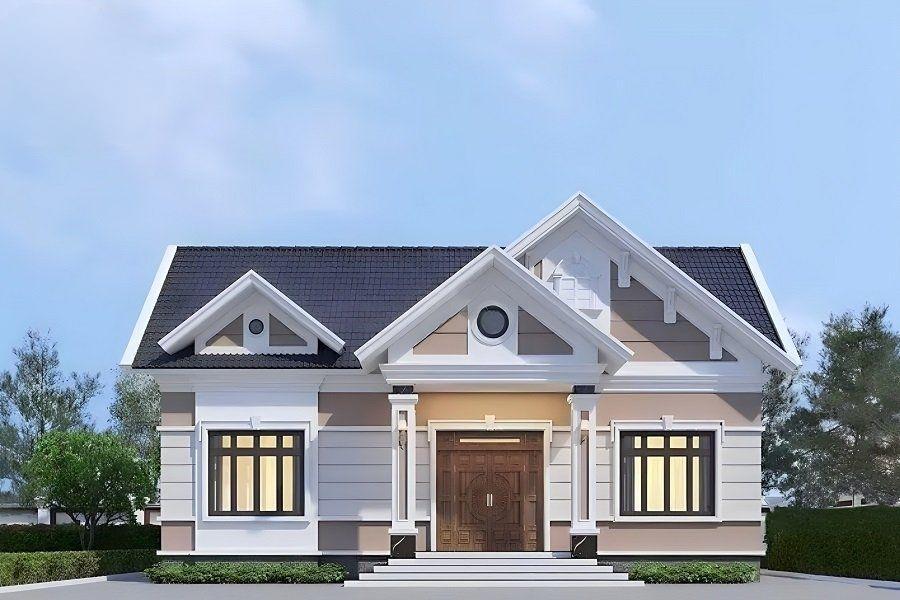 Mặt tiền nhà mái Thái 1 tầng phong cách đẹp, hiện đại, tinh tế