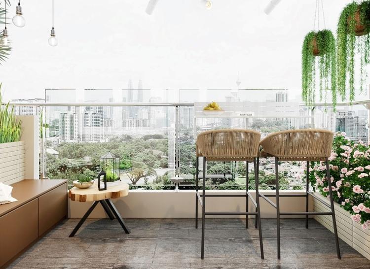 Mẫu cải tạo ban công đẹp cho nhà ống được nhiều người ưa chuộng hiện nay