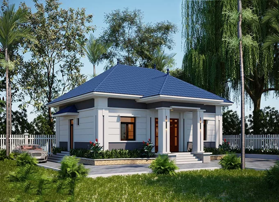 Mẫu nhà vườn cấp 4 đơn giản 4 phòng ngủ tiện nghi, rộng thoáng cho gia đình lớn