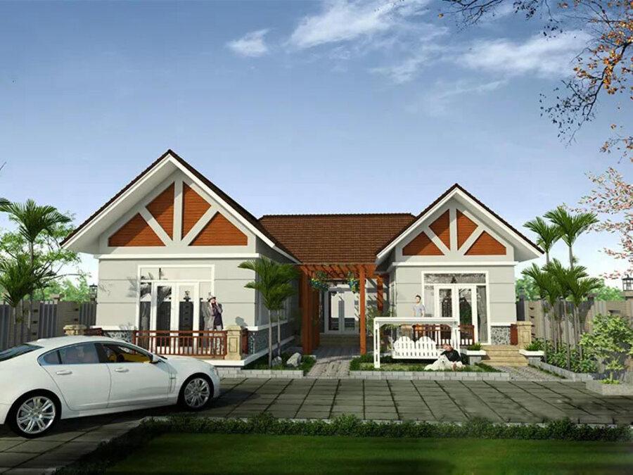 Mẫu nhà cấp 4 mái Thái chữ U tối ưu tầm nhìn