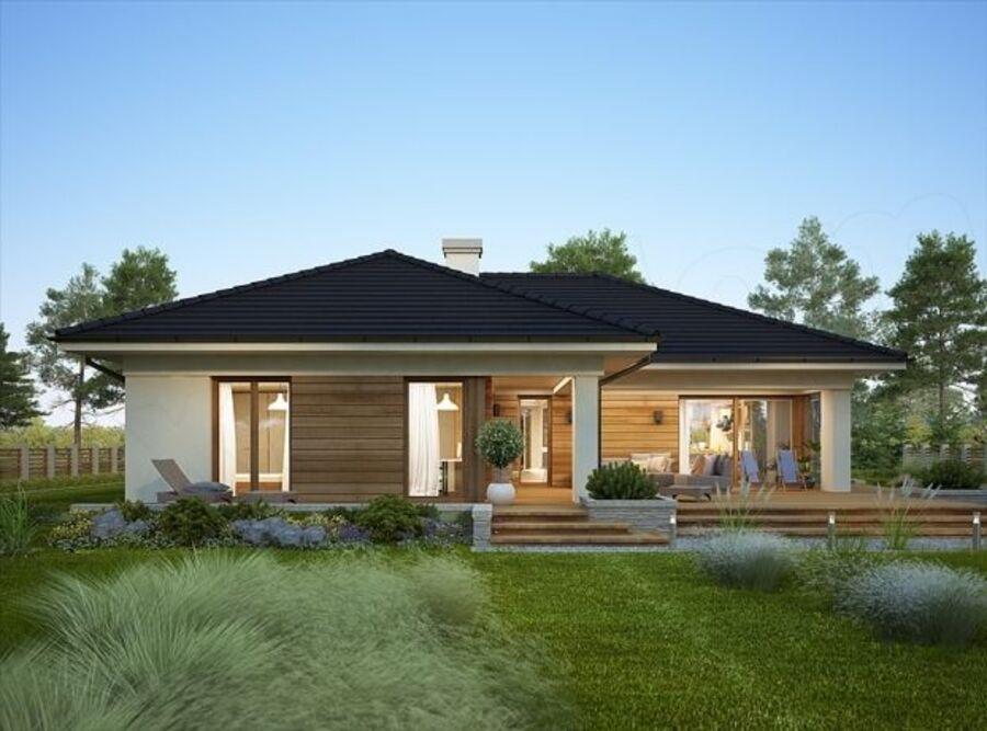 Mẫu nhà cấp 4 mái Thái ở nông thôn làm bằng gỗ hài hòa với thiên nhiên