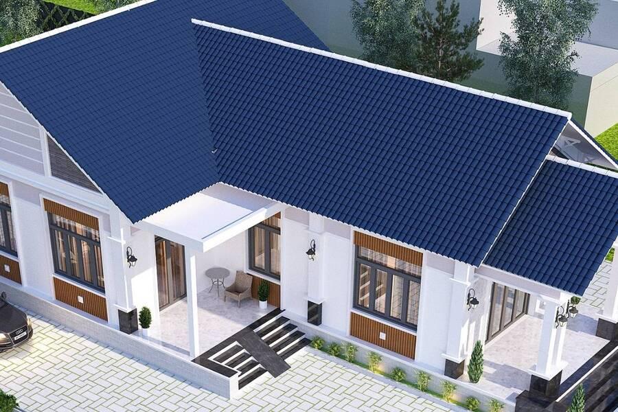 Mẫu nhà cấp 4 chữ L mái tôn tối ưu chi phí, thi công nhanh chóng