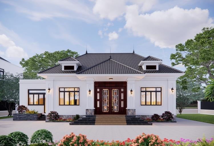 Mẫu nhà cấp 4 mái Nhật 4 phòng ngủ 500 triệu - 1 tỷ có sân vườn rộng rãi, thoáng mát