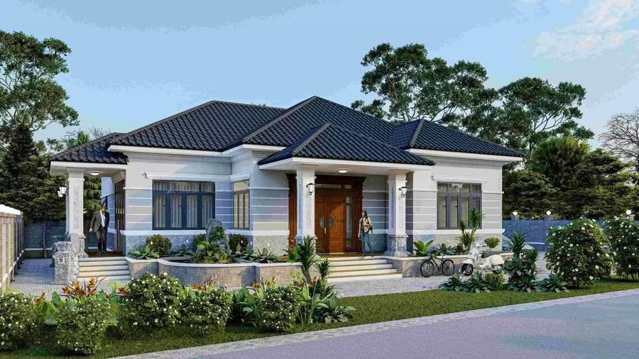 Nhà vườn cấp 4 mái Nhật tinh tế, mềm mại, không gian hài hòa và gần gũi thiên nhiên