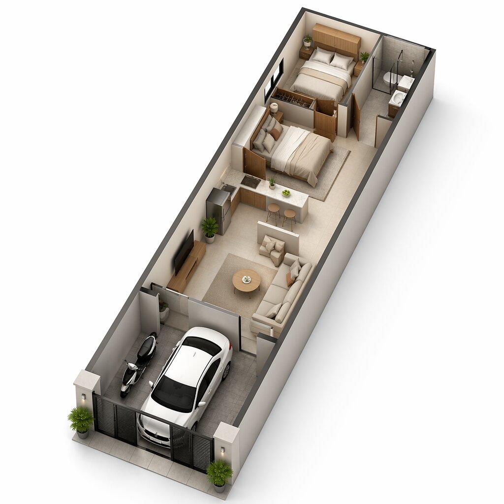 Khu vực để xe được bố trí thuận tiện và dễ dàng tiếp cận từ mặt tiền