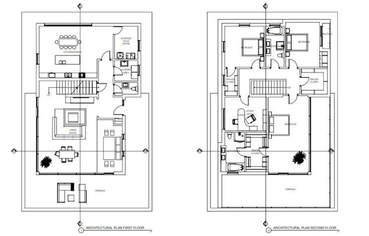 Bản vẽ 2D quy hoạch tổng thể công năng nhà 2 tầng diện tích lớn 10x15m (Nguồn: Internet)