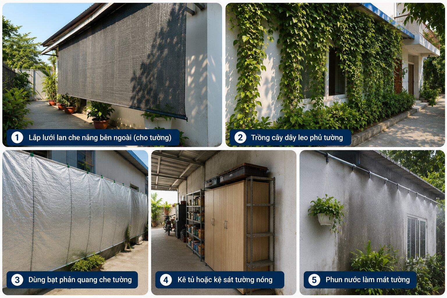 Tường nhà có thể được làm mát bằng các phương pháp tạm thời