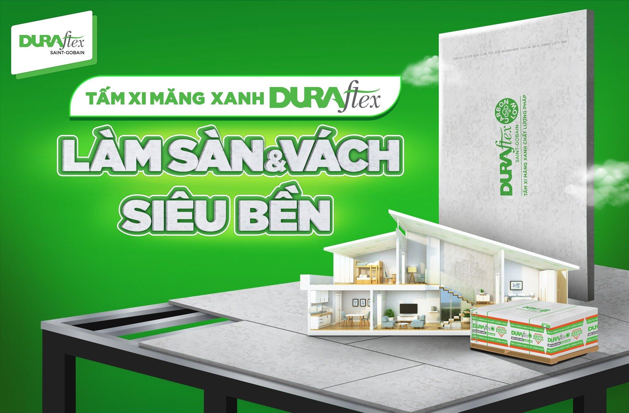 Tấm xi măng xanh Duraflex làm sàn vách siêu bền