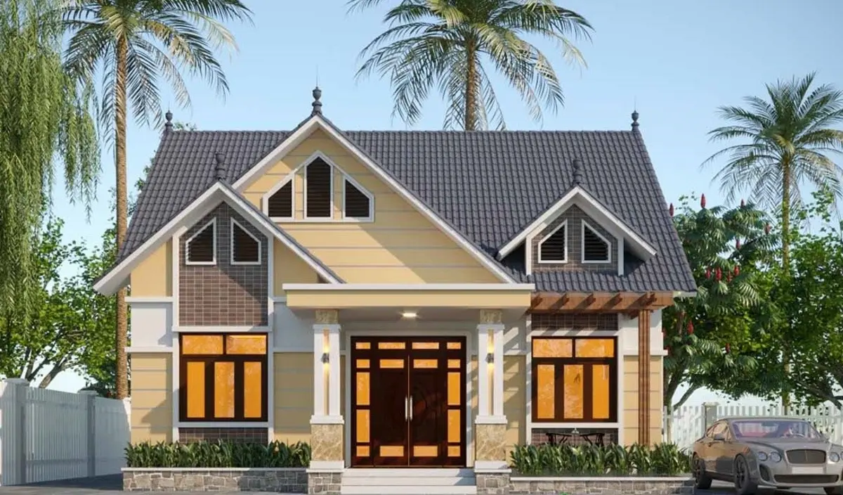 Mẫu nhà cấp 4 3 gian cải tạo sang mái Thái đẹp, hiện đại. (Nguồn: Internet)