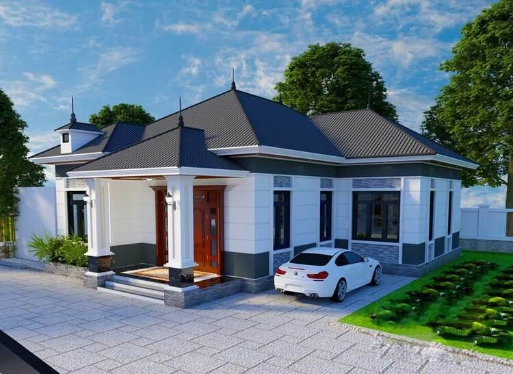 Mẫu nhà cấp 4 cải tạo thiết kế chữ L rộng rãi, tiện nghi (Nguồn: Internet)