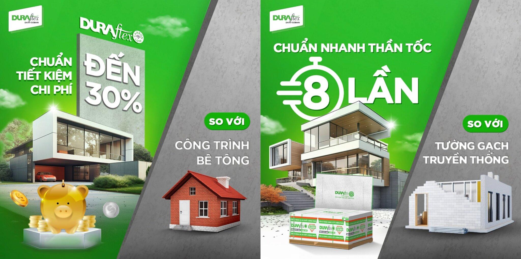 Sử dụng tấm xi măng DURAflex Low Carbon giúp gia chủ tiết kiệm chi phí lên đến 30% so với công trình bê tông truyền thống