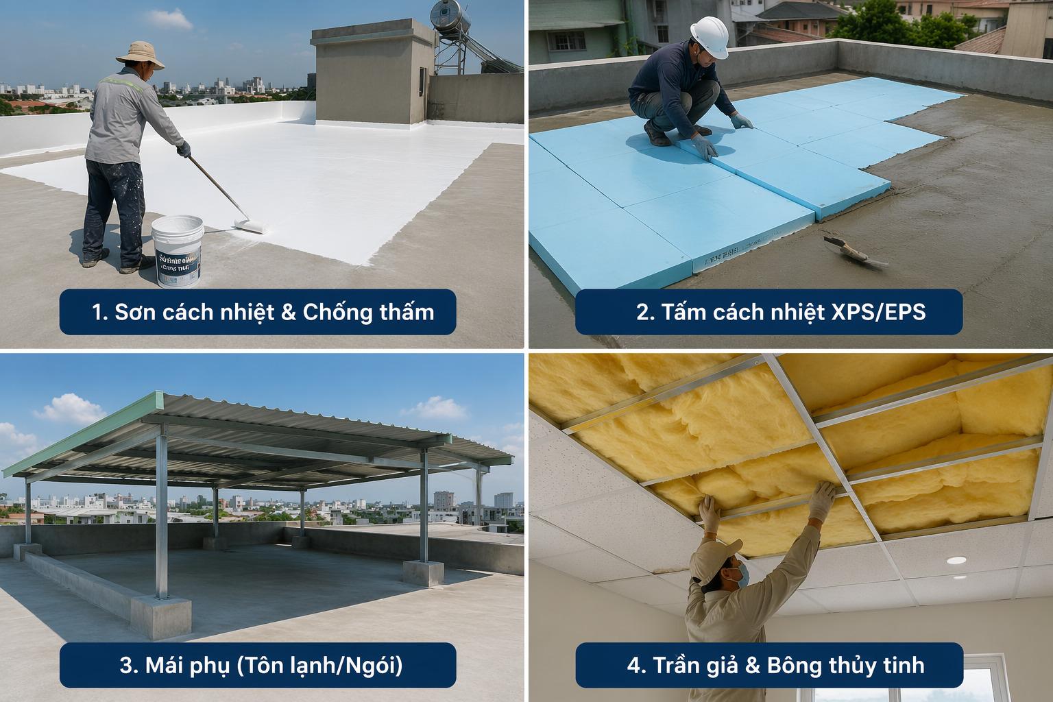 Giải pháp chống nóng cho ngôi nhà mái bằng