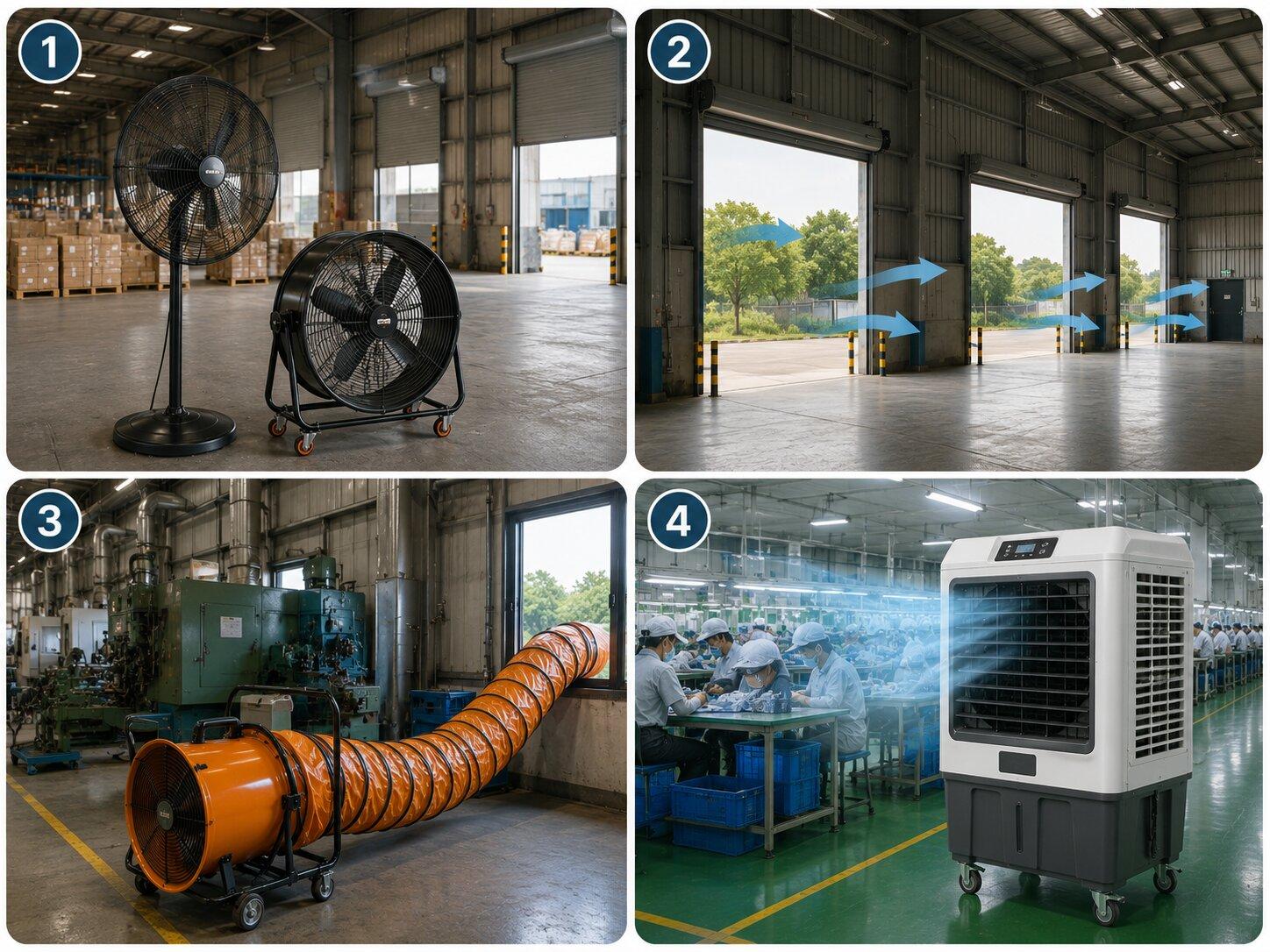 Tăng cường thông gió bằng biện pháp tạm thời để nhà xưởng thoáng khí hơn