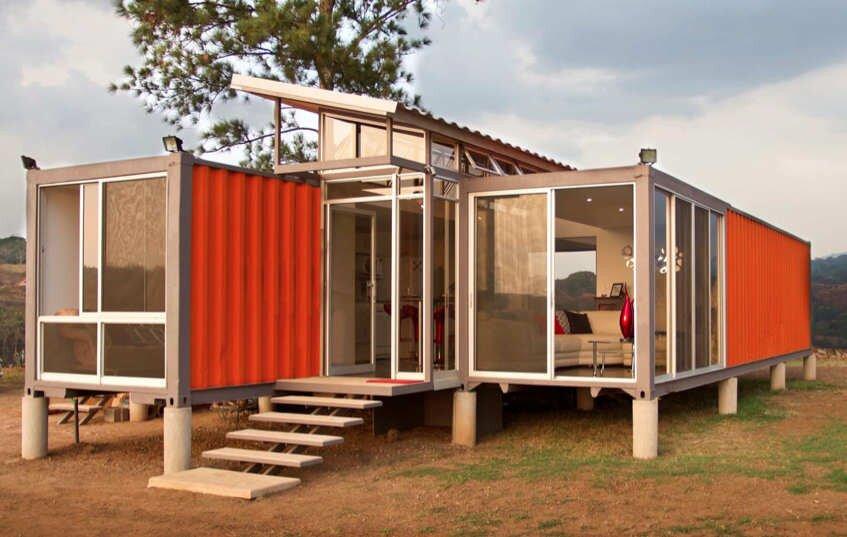 Nhà container mái dốc giúp chống nóng và thoát nước hiệu quả (Nguồn: Internet)