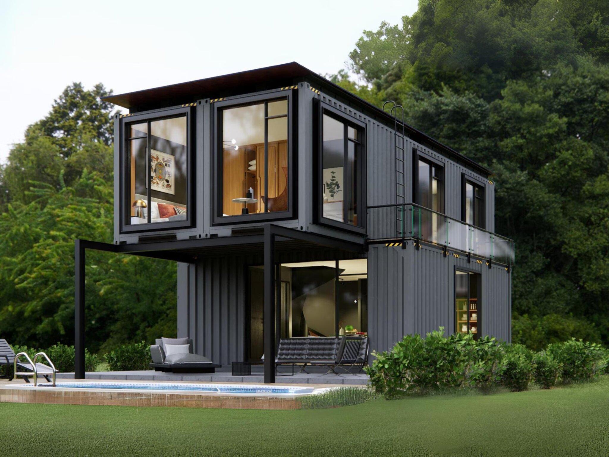 Nhà container kết hợp hồ bơi mang phong cách nghỉ dưỡng (Nguồn: Internet)